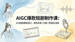 AIGC爆款短剧制作课：从注册部署到成片，角色形象+分镜+配音全流程-网创项目总站