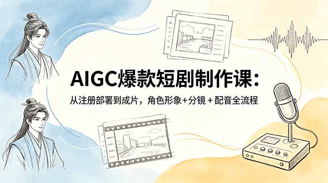 AIGC爆款短剧制作课：从注册部署到成片，角色形象+分镜+配音全流程-网创项目总站