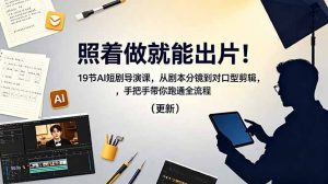照着做就能出片!19节AI短剧导演课,从剧本分镜到对口型剪辑,手把手带你跑通全流程(更新-网创项目总站