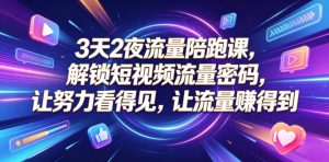 3天2夜流量陪跑课，解锁短视频流量密码，让努力看得见，让流量賺得到-网创项目总站