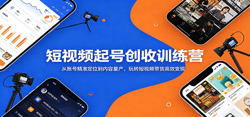 短视频起号创收训练营：从账号精准定位到内容量产，玩转短视频带货高效变现-网创项目总站