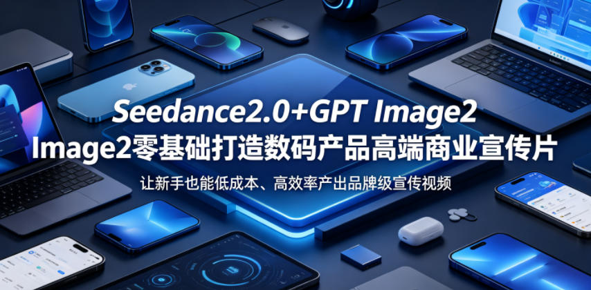 Seedance2.0+GPT Image2零基础打造数码产品高端商业宣传片，让新手也能低成本、高效率产出品牌级宣传视频-网创项目总站