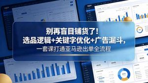 别再盲目铺货了！选品逻辑+关键字优化+广告漏斗，一套课打通亚马逊出单全流程-网创项目总站