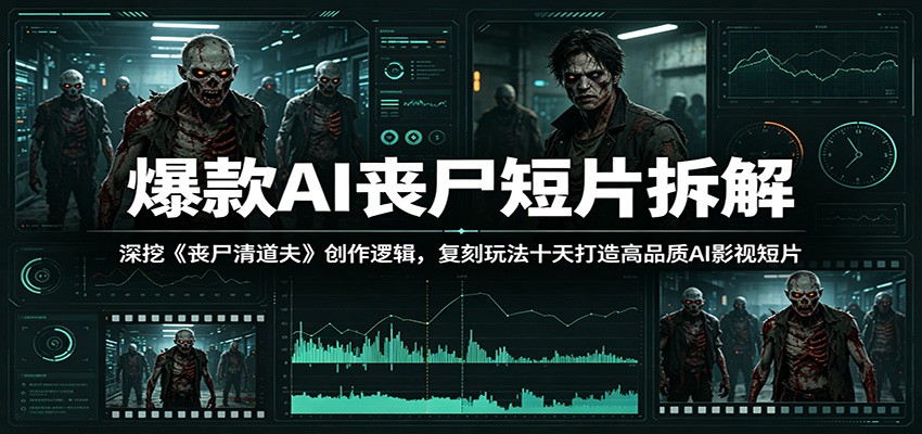 爆款AI丧尸短片拆解：深挖《丧尸清道夫》创作逻辑，复刻玩法快速打造高品质AI影视短片-网创项目总站