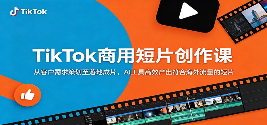 TikTok商用短片创作课：从客户需求策划至落地成片，AI工具高效产出符合海外流量的短片-网创项目总站