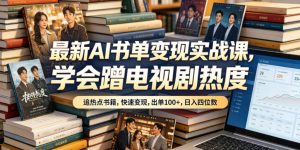 最新AI书单变现实战课，学会蹭电视剧热度，追热点书籍，快速变现，出单100+，日入四位数-网创项目总站
