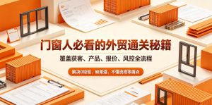 门窗人必看的外贸通关秘籍，块覆盖获客、产品、报价、风控全流程，解决0经验、缺渠道、不懂流程等痛点-网创项目总站