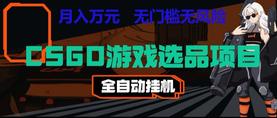 CSGO游戏自动扫货项目，全自动运行，月入1W，无风险，长期稳定可以做【揭秘】-网创项目总站