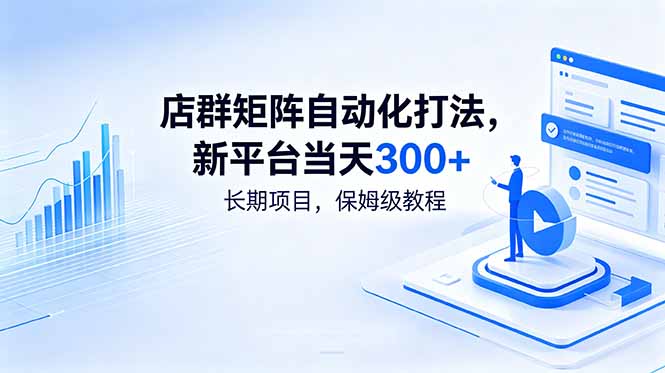 店群矩阵自动化打法，新平台当天300+，长期项目，保姆级教程-网创项目总站