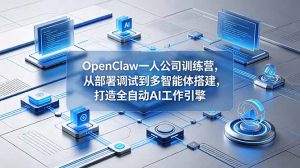 OpenClaw 一人公司训练营，从部署调试到多智能体搭建，打造全自动 AI 工作引擎-网创项目总站