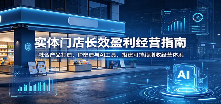 实体门店长效盈利经营指南：融合产品打造、IP塑造与AI工具，搭建可持续增收经营体系-网创项目总站