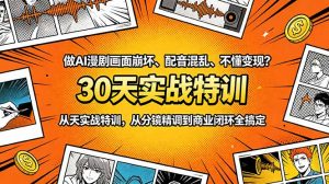 做AI漫剧画面崩坏、配音混乱、不懂变现?30天实战特训,从分镜精调到商业闭环全搞定-网创项目总站
