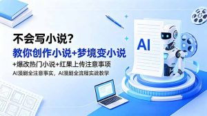 不会写小说?教你创作小说+梦境变小说+爆改热门小说+红果上传注意事项,AI漫剧全流程实战教学-网创项目总站