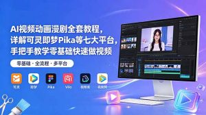 AI视频动画漫剧全套教程，详解可灵即梦Pika等七大平台，手把手教学零基础快速做视频-网创项目总站