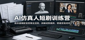 AI仿真人短剧训练营：剧本建模配音剪辑全流程，拆解成熟案例，搭建变现闭环-网创项目总站