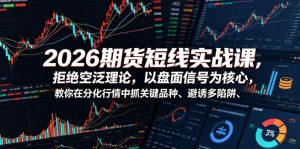 2026期货短线实战课，拒绝空泛理论，以盘面信号为核心，教你在分化行情中抓关键品种、避诱多陷阱-网创项目总站