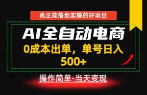 真正的落地实操项目，0成本出单，单号轻松日入500+，长期稳定！-网创项目总站