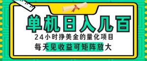 24小时挣美金的AI量化项目，单机日入几百，每天见收益，可矩阵放大【揭秘】-网创项目总站