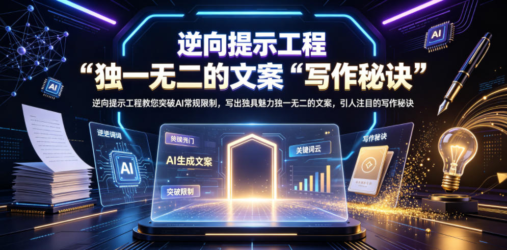 逆向提示工程教您突破AI常规限制，写出独具魅力独一无二的文案，引人注目的写作秘诀【原创双语字幕】-网创项目总站