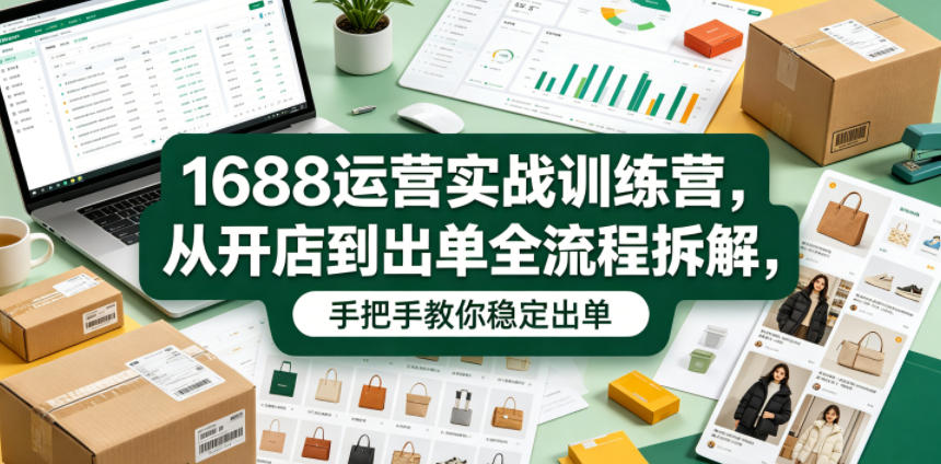 1688运营实战训练营，从开店到出单全流程拆解，手把手教你稳定出单(更新0620)-网创项目总站