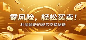 零风险域名交易实战秘籍：新手安全买卖教学，选品定价谈判实现收益翻倍-网创项目总站