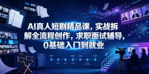 AI真人短剧精品课，实战拆解全流程创作，求职面试辅导，0基础入门到就业-网创项目总站