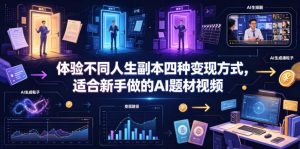 体验不同人生副本四种变现方式，适合新手做的AI题材视频-网创项目总站