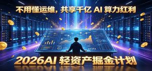 不用懂运维，共享千亿 AI 算力红利，2026AI 轻资产掘金计划-网创项目总站