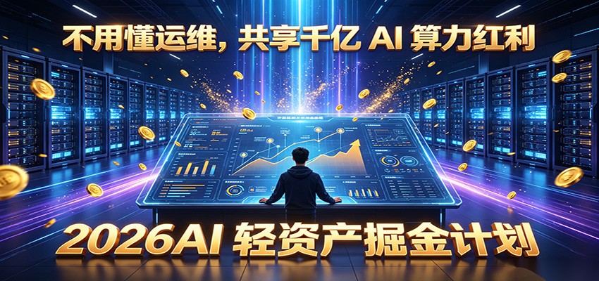 不用懂运维，共享千亿 AI 算力红利，2026AI 轻资产掘金计划-网创项目总站