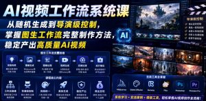 AI视频工作流系统课，从随机生成到导演级控制，掌握图生工作流完整制作方法，稳定产出高质量AI视频-网创项目总站