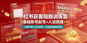 小红书获客陪跑训练营｜0基础账号起号+人设搭建+AI量产笔记+平台变现+私域闭环，全流程陪跑落地获客-网创项目总站