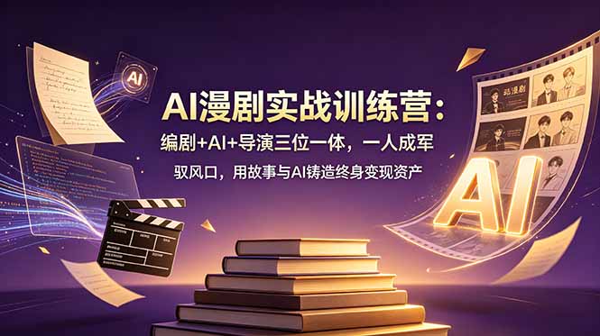 AI漫剧实战训练营：编剧+AI+导演三位一体，一人成军 驭风口，用故事与AI铸造终身变现资产-网创项目总站