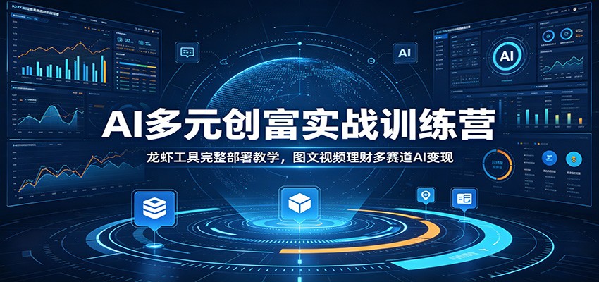 AI多元创富实战训练营：龙虾工具完整部署教学，图文视频理财多赛道AI变现-网创项目总站