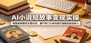 AI小说短故事变现实操：零基础掌握写文提示词，量产热门小说内容打造稳定副业收入-网创项目总站