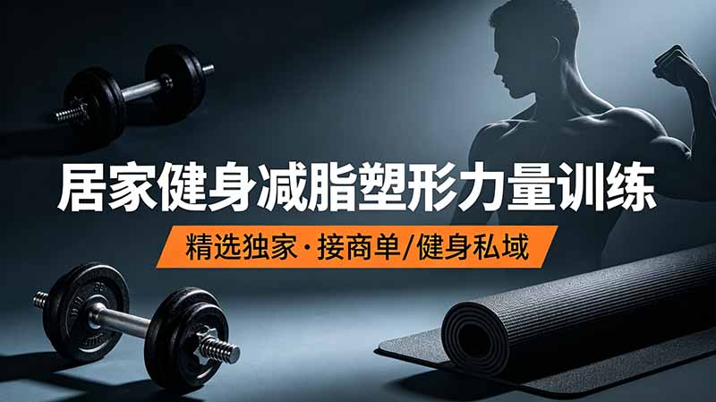 抖音健身热门短视频教学：居家健身减脂塑形力量训练，精选独家，接商单或者健身私域-网创项目总站