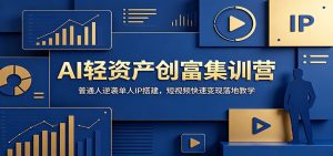 AI轻资产创富集训营：普通人逆袭单人IP搭建，短视频快速变现落地教学-网创项目总站