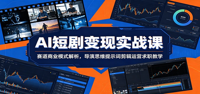 AI短剧变现实战课：赛道商业模式解析，导演思维提示词剪辑运营求职教学-网创项目总站