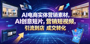 AI电商实体营销素材，AI创意短片，高效打造营销短视频，轻松引流到店，稳定提升门店客流与成交转化-网创项目总站