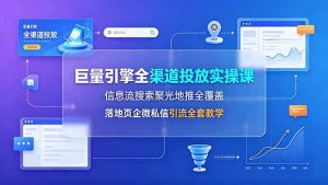 巨量引擎全渠道投放实操课，信息流搜索聚光地推全覆盖，落地页企微私信引流全套教学-网创项目总站
