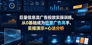巨量信息流广告投放实操训练，从0基础成为巨量广告高手，实操演示+心法分析-网创项目总站