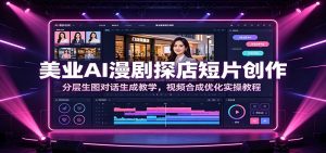 美业AI漫剧探店短片创作：分层生图对话生成教学，视频合成优化实操教程-网创项目总站