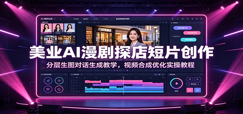 美业AI漫剧探店短片创作：分层生图对话生成教学，视频合成优化实操教程-网创项目总站