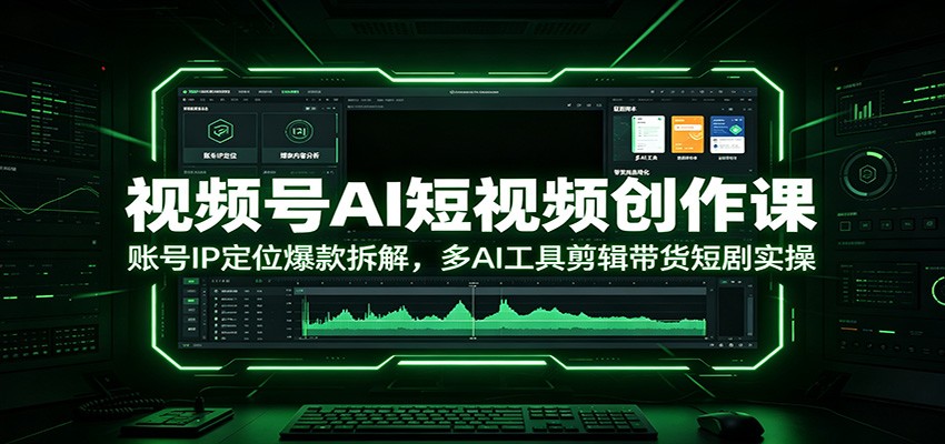 视频号AI短视频创作课：账号IP定位爆款拆解，多AI工具剪辑带货短剧实操-网创项目总站