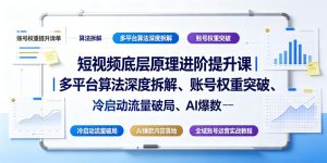 短视频底层原理进阶提升课｜多平台算法深度拆解、账号权重突破、冷启动流量破局、AI爆款内容落地与全域账号运营实战教程-网创项目总站