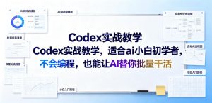 Codex实战教学，适合ai小白初学者，不会编程，也能让AI替你批量干活-网创项目总站