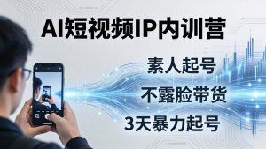 2026AI短视频IP内训营-更新：从素人起号到不露脸带货，3天暴力起号全流程拆解-网创项目总站