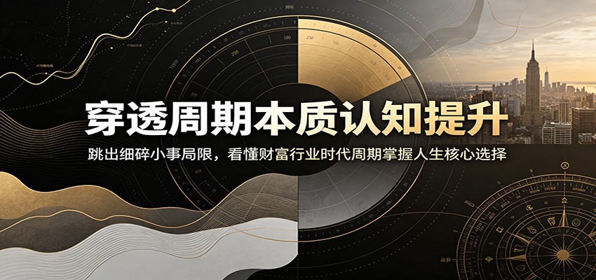 穿透周期本质认知提升：跳出细碎小事局限，看懂财富行业时代周期掌握人生核心选择-网创项目总站
