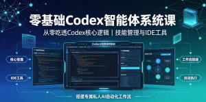 零基础Codex智能体系统课｜从零吃透Codex核心逻辑、技能管理与IDE工具，搭建专属私人AI自动化工作流-网创项目总站